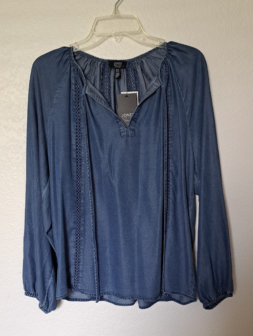 Jones New York Indigo Long-Sleeve Peasant Tunic